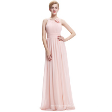 Starzz sem mangas Chiffon Longo vestido de dama de honra rosa simples ST000075-1